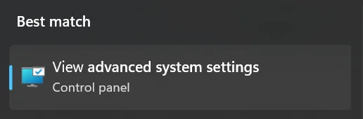 Advanced System Settings