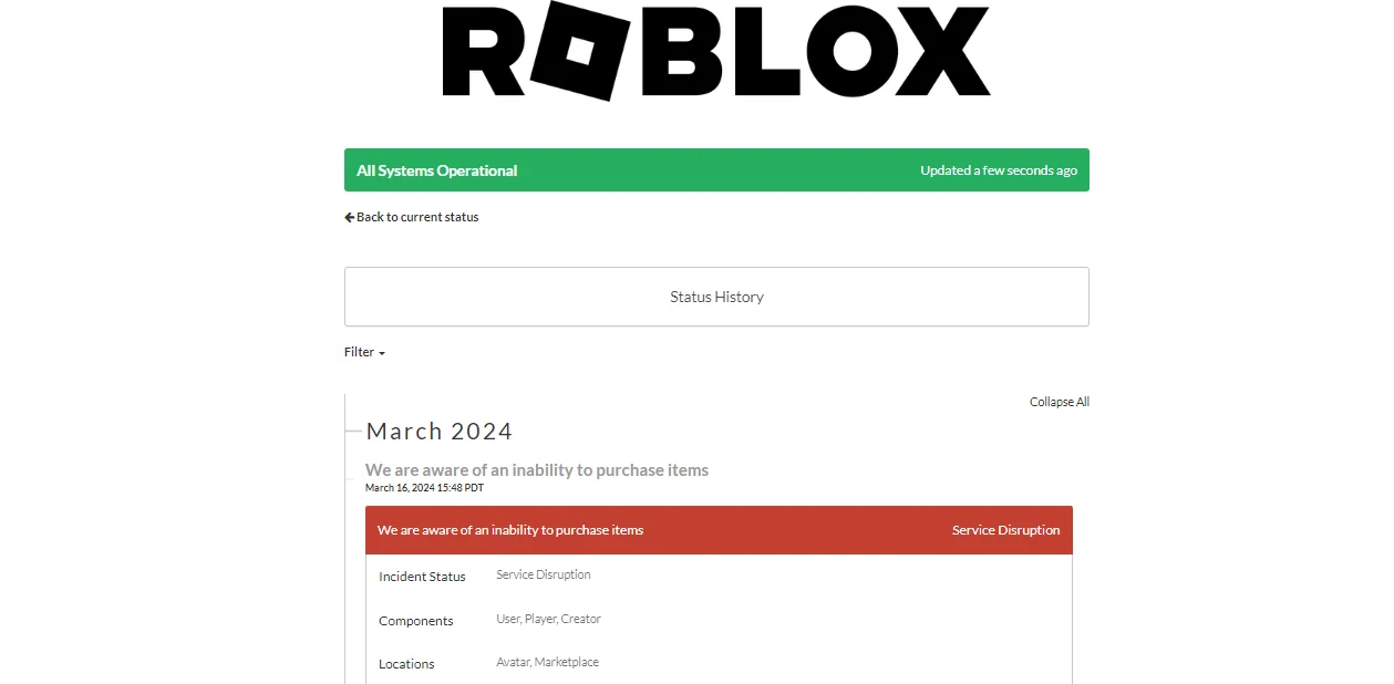 Check Roblox Status