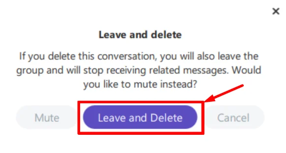 Leave and delete on Viber