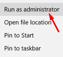 Run as administrator on Windows