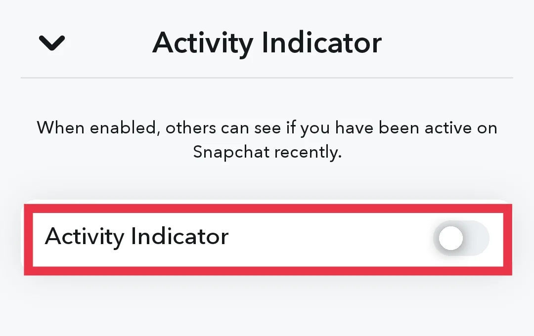 Disable Snapchat Activity Indicator
