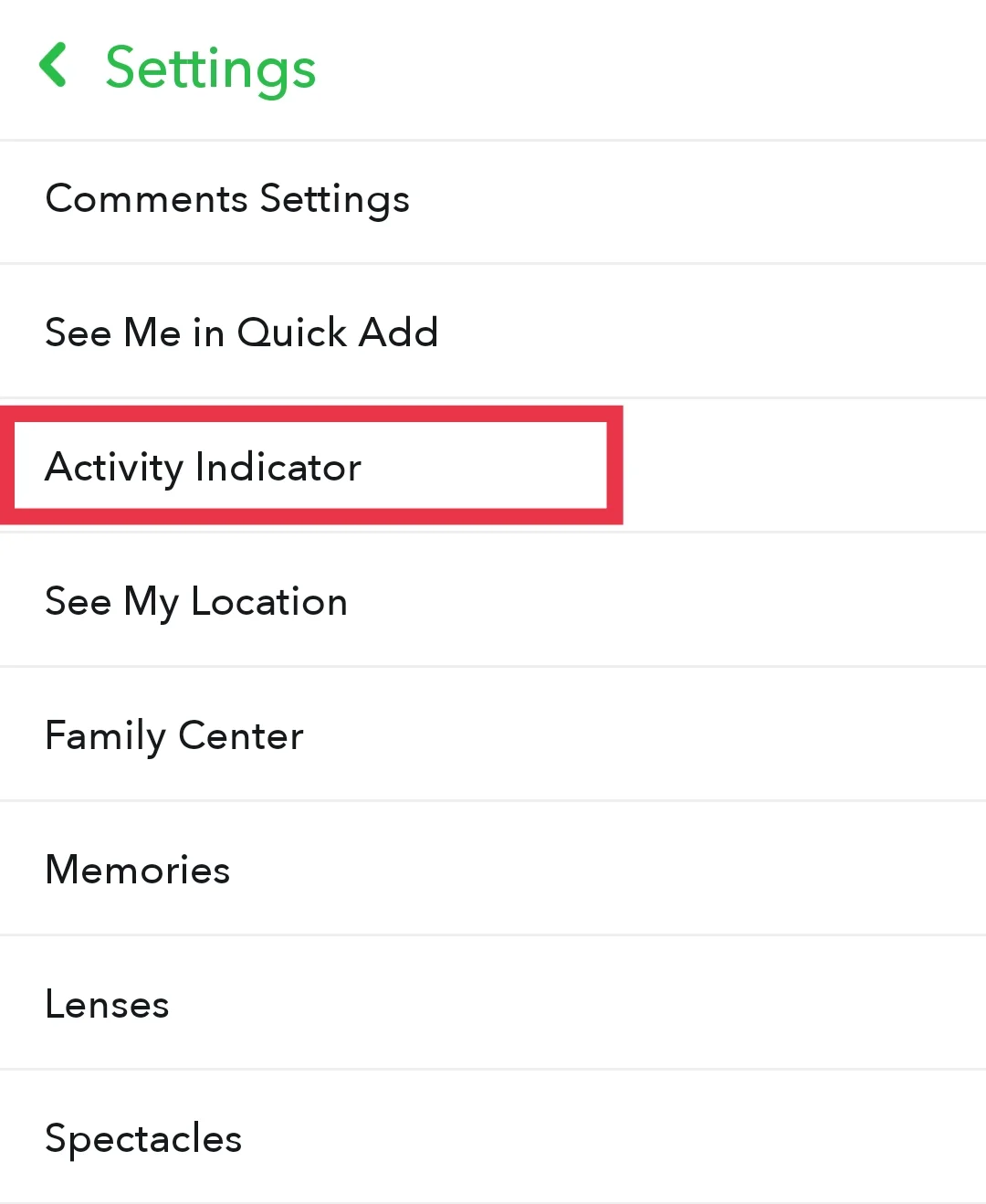 Snapchat Activity Indicator