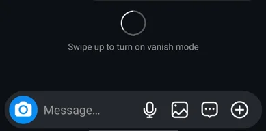 Swipe up to turn on vanish mode on Instagram
