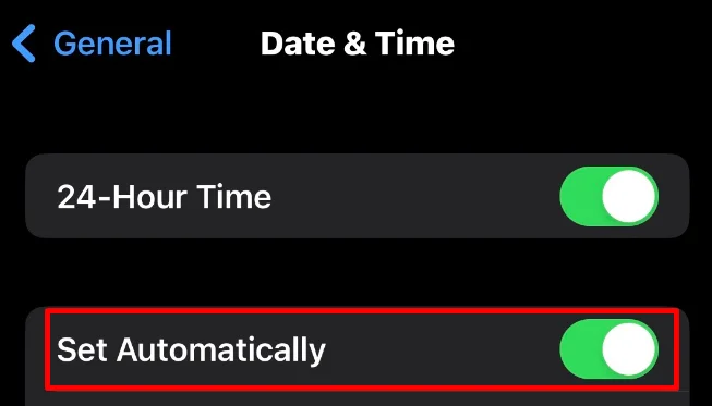 Set Automatically Date & Time iOS