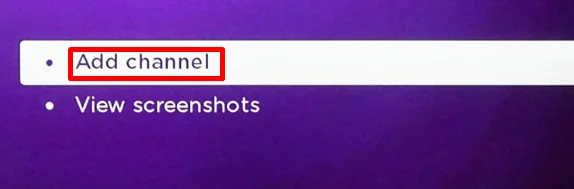 Add channel option on Roku