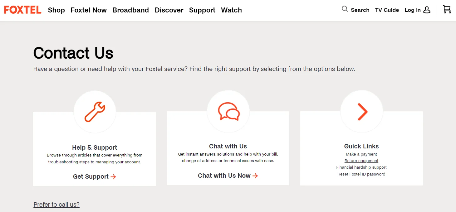 Contact Foxtel Support