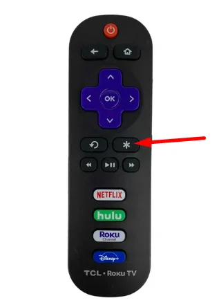 TCL Roku TV remote star button