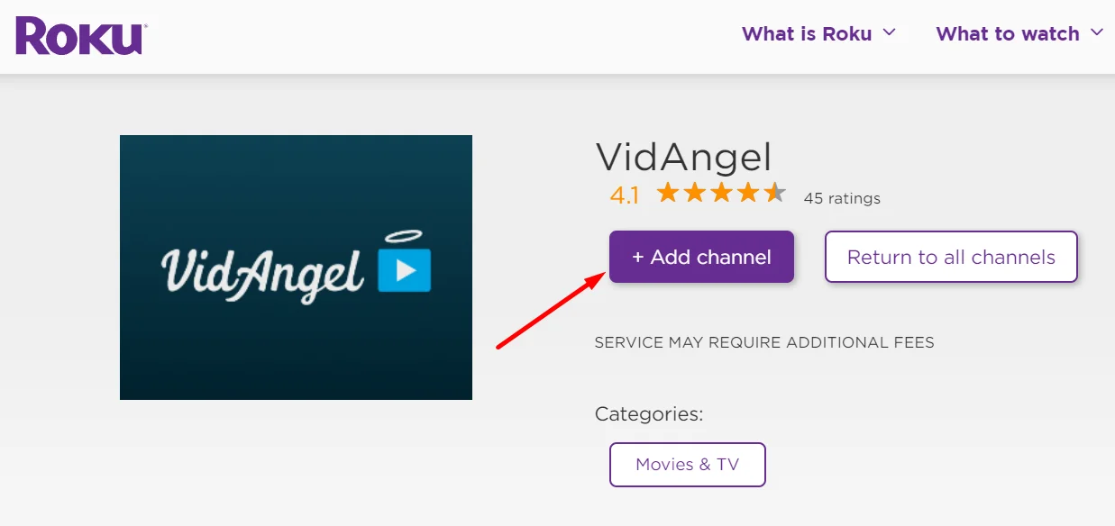 Add VidAngel Channel on Roku