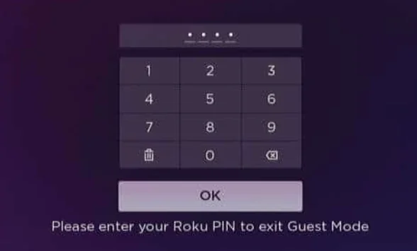 Enter Roku PIN to exit Guest mode