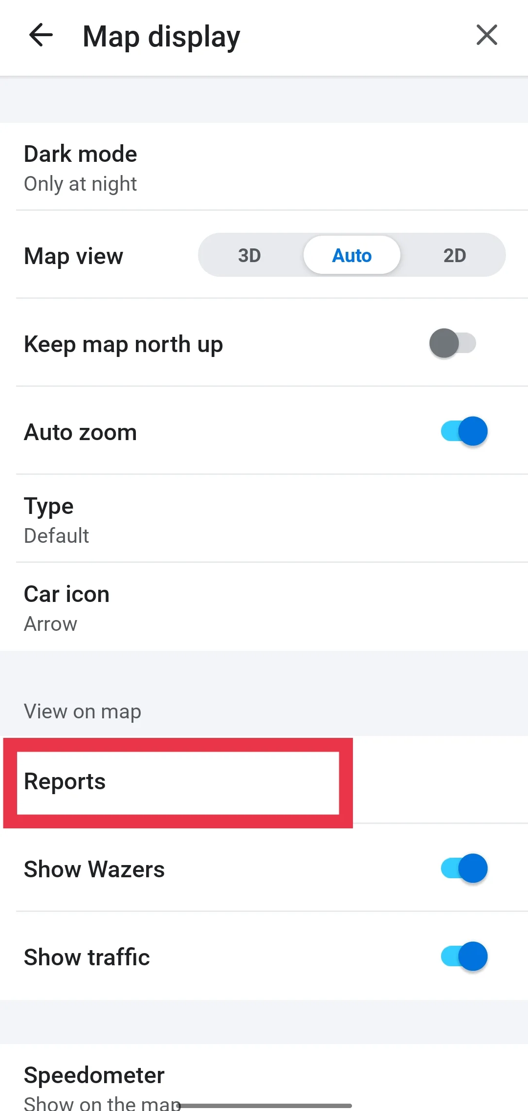 Reports on Waze app