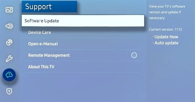 Samsung Smart TV Software Update