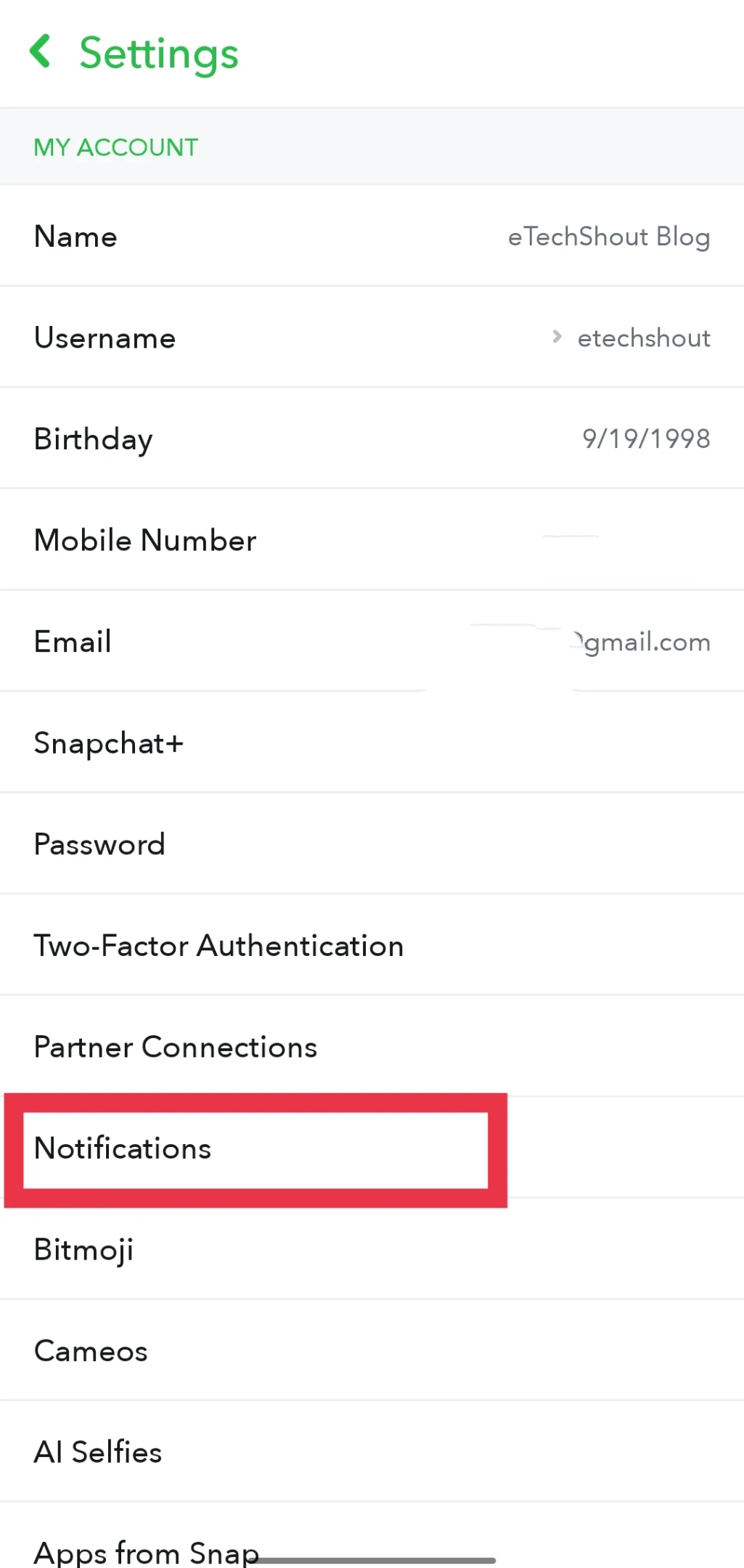 Snapchat Notifications