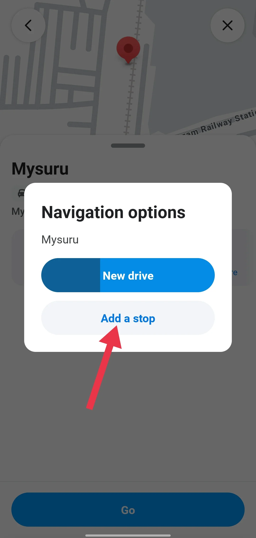 Add a stop on Waze