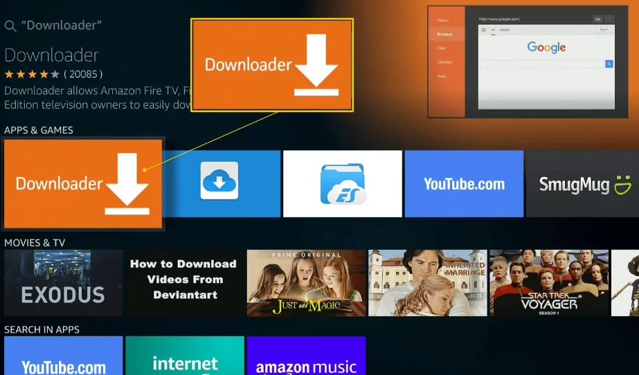 Downloader for Firestick