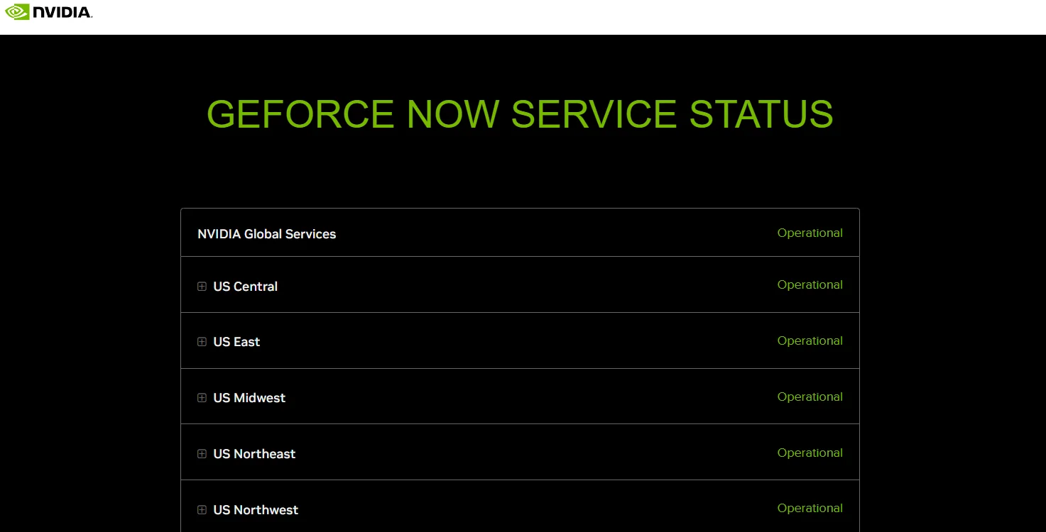 GeForce NOW Server Status