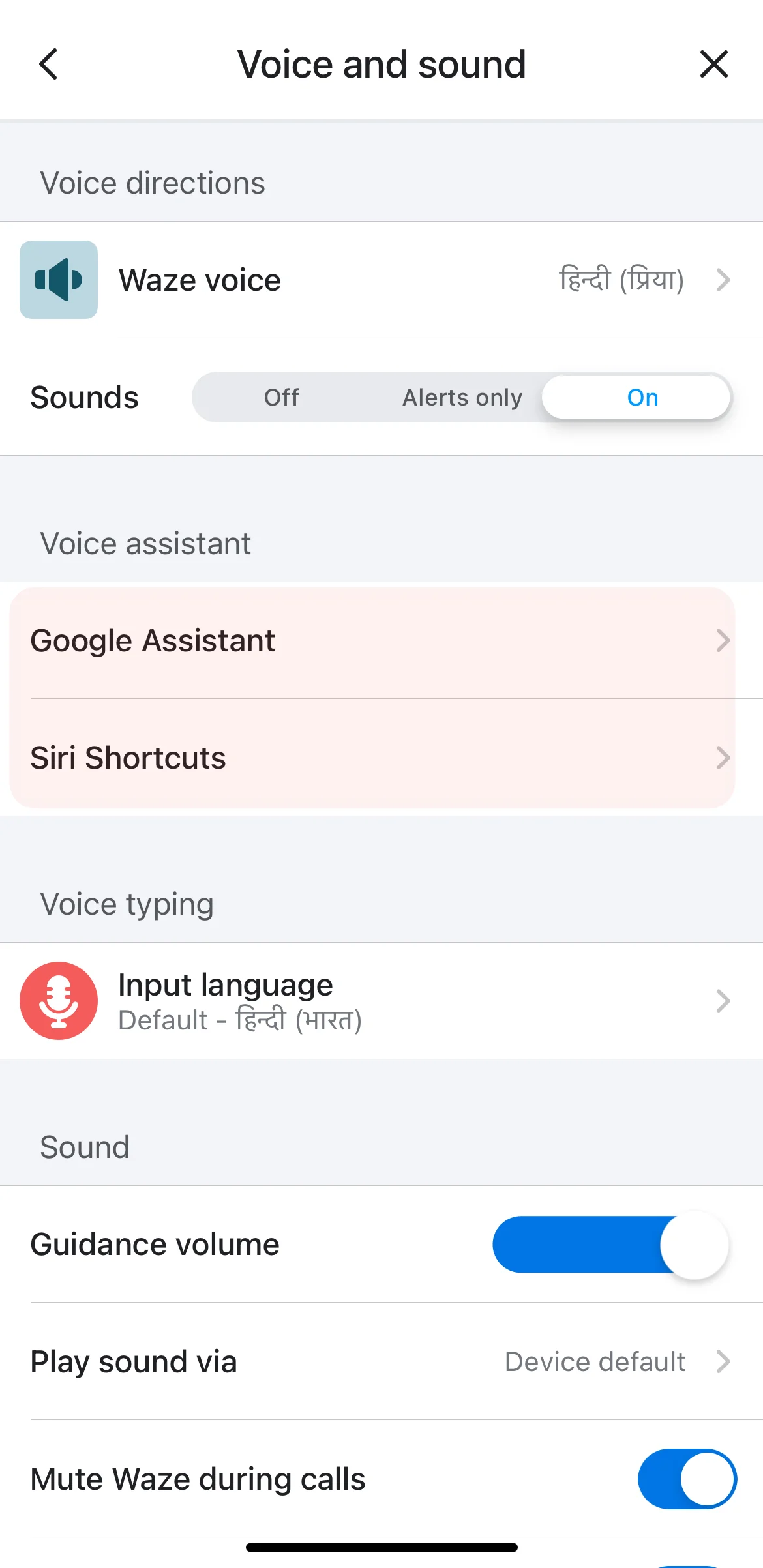 Select voice assistant on Waze