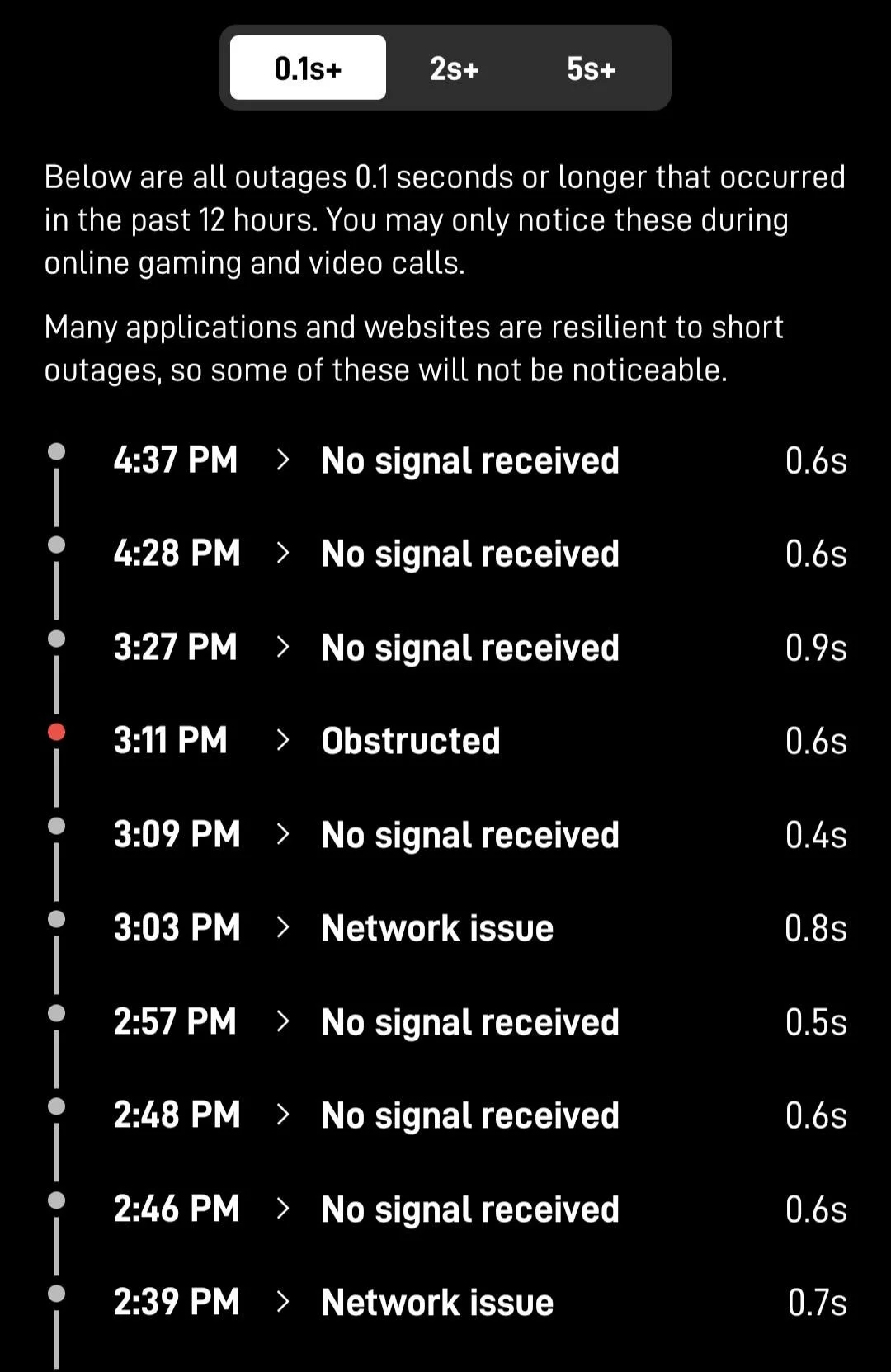 Starlink offline no signal received