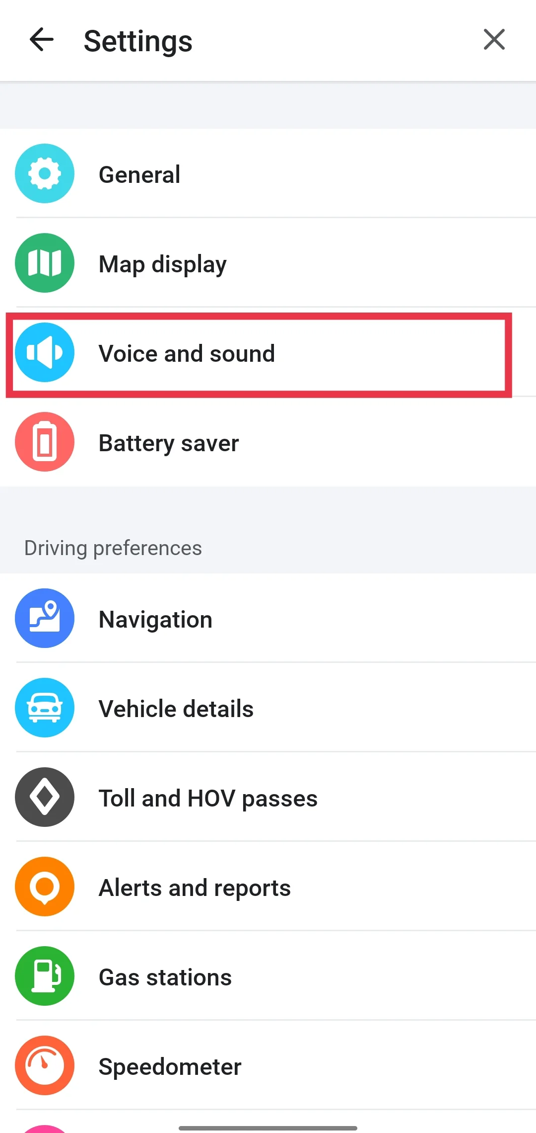 Voice and sound on Waze app