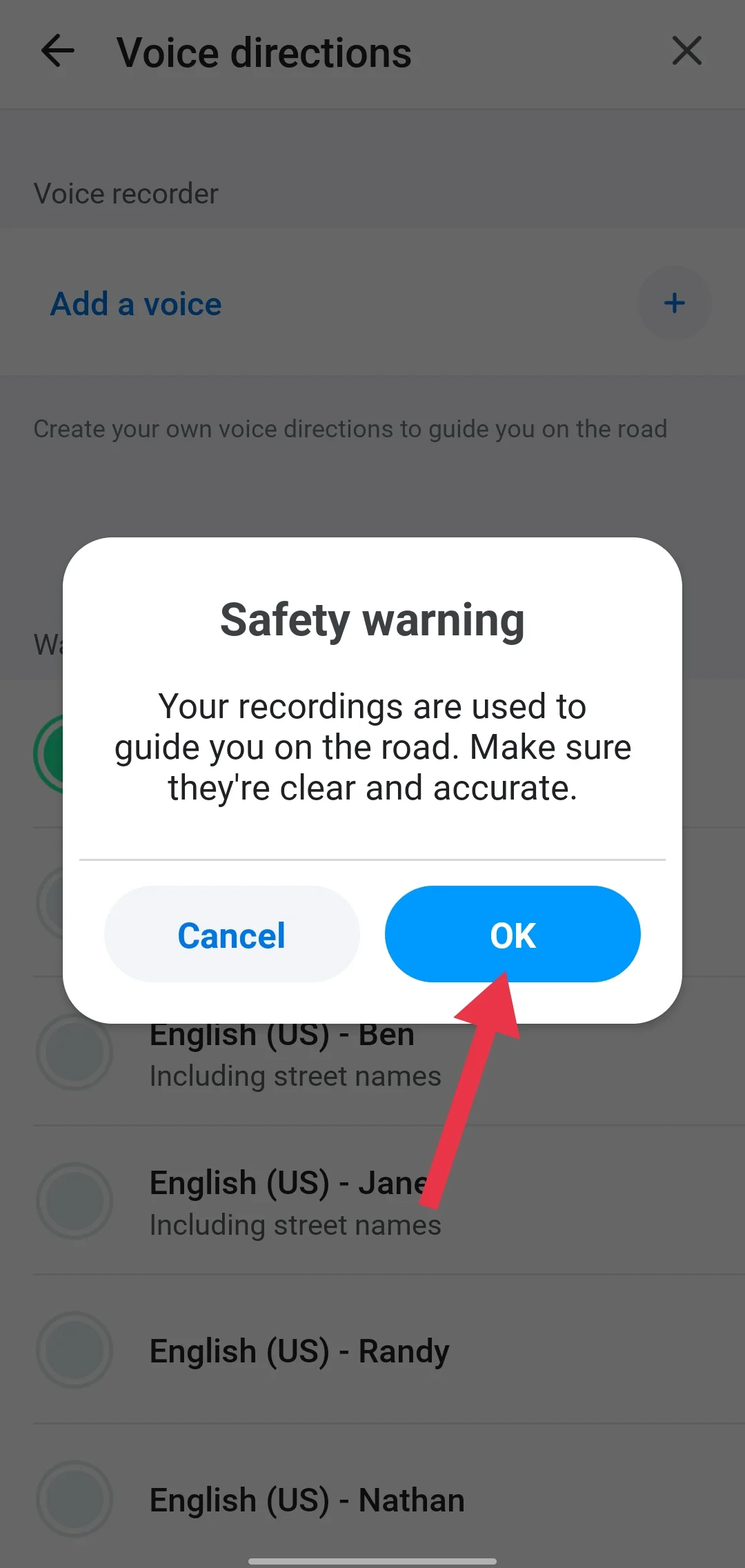 Waze app safety warning