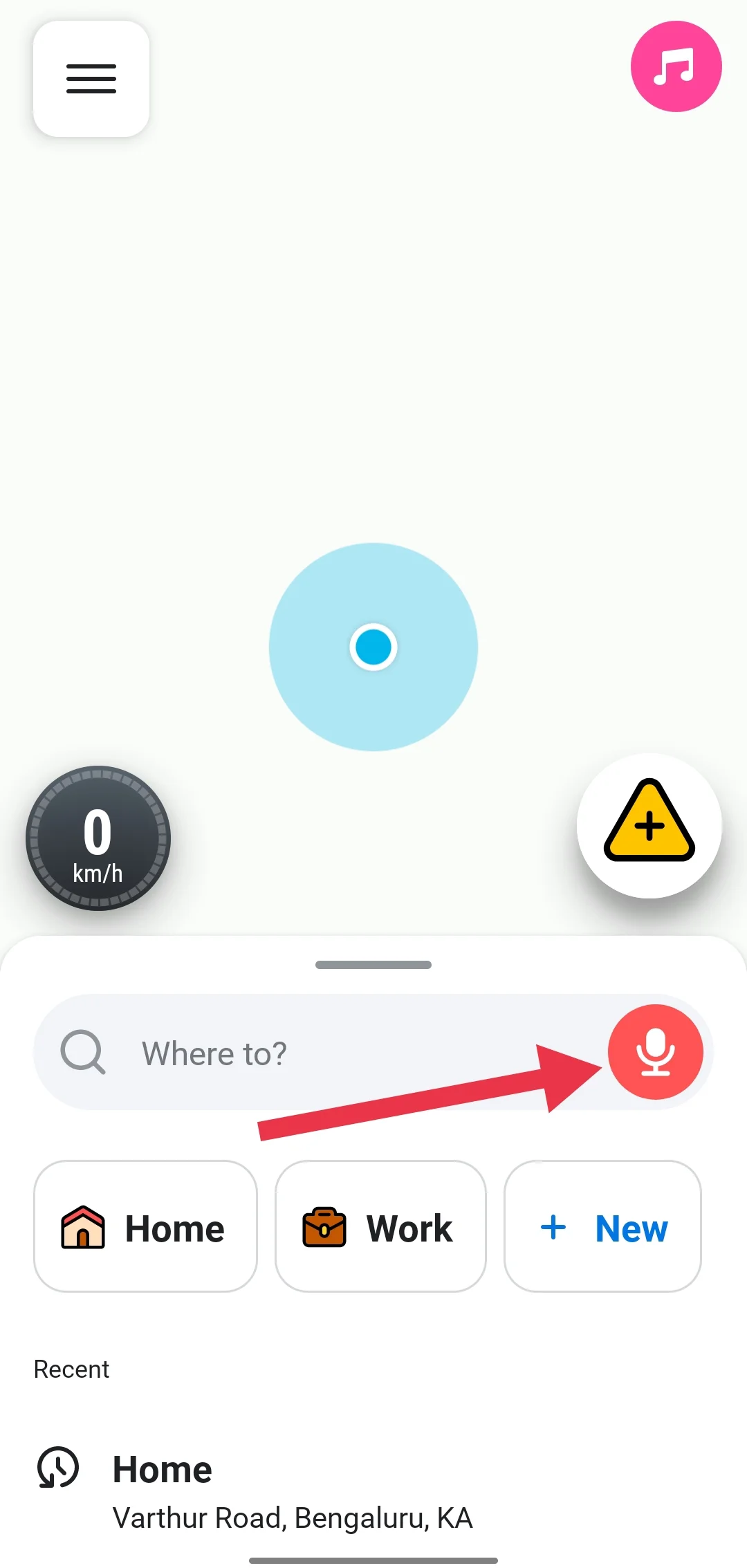 Waze app voice command button