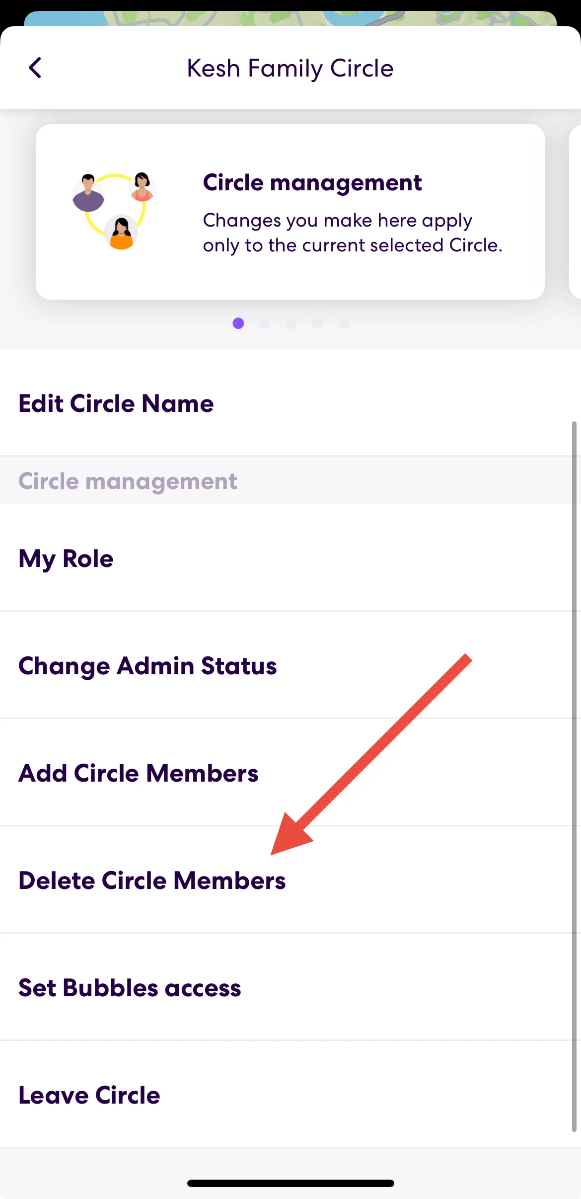 Delete circle members on Life360