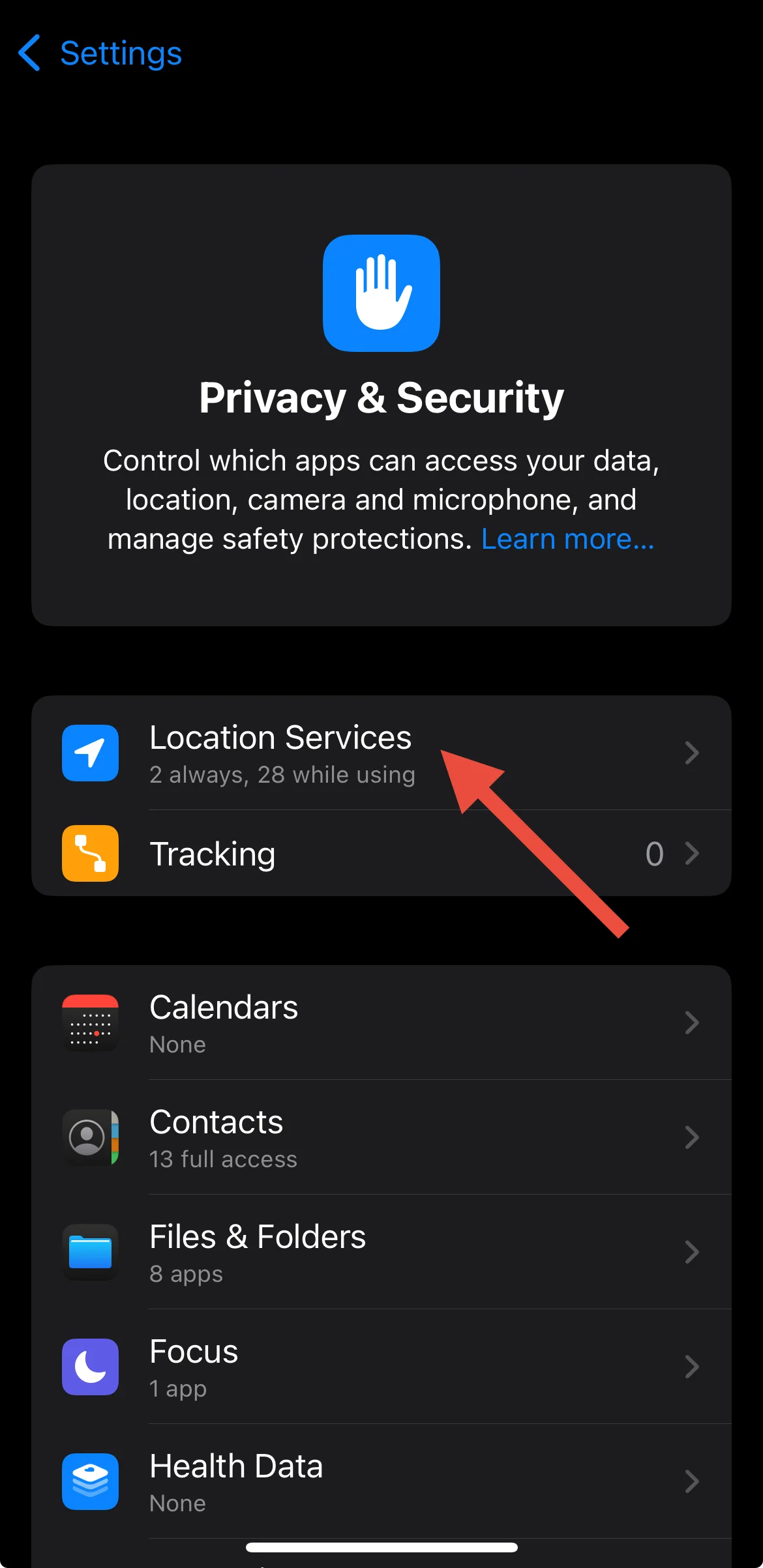 Location services on iPhone