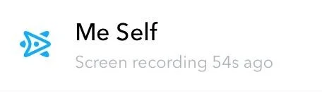 Screen recorded notification on Snapchat