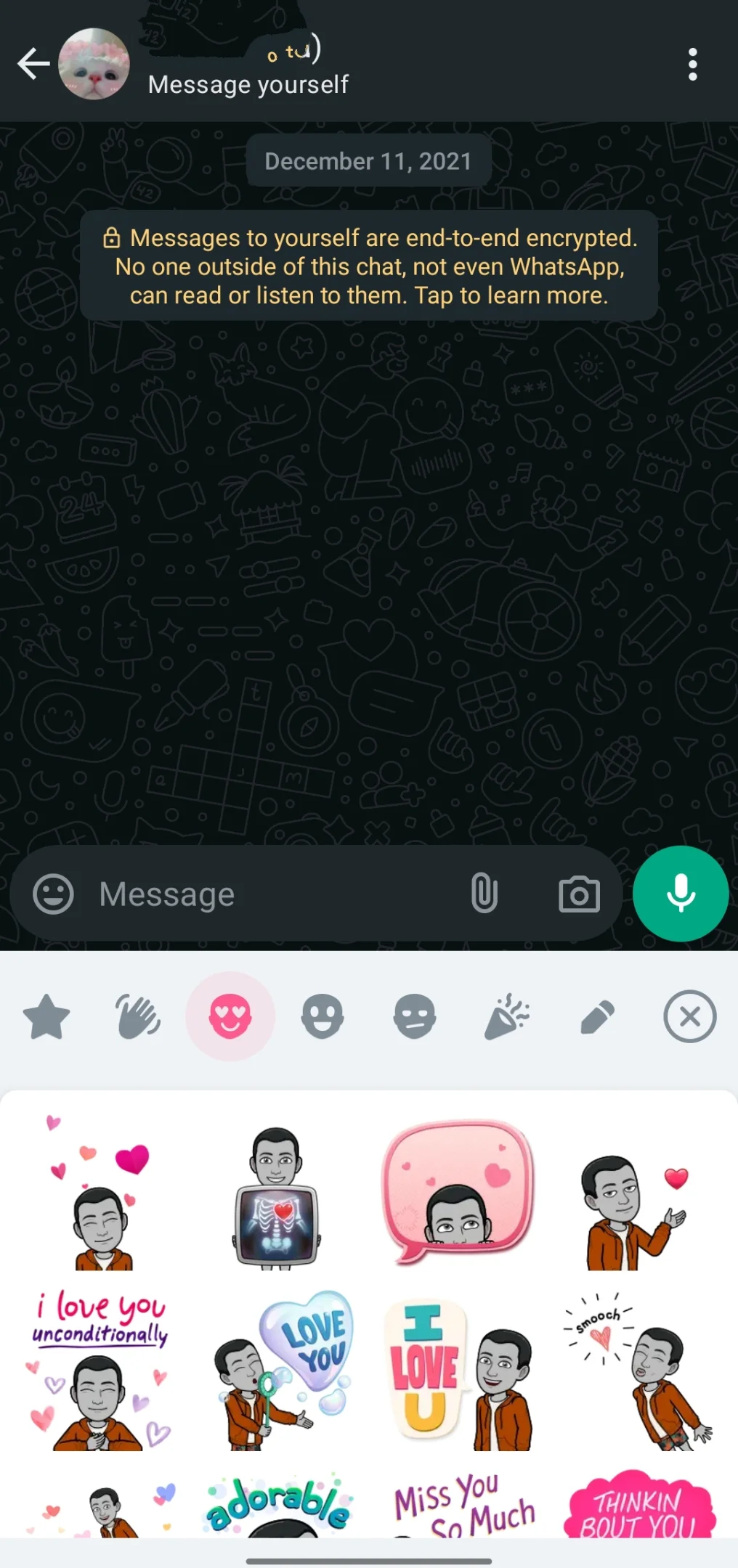 Send Snapchat stickers on WhatsApp