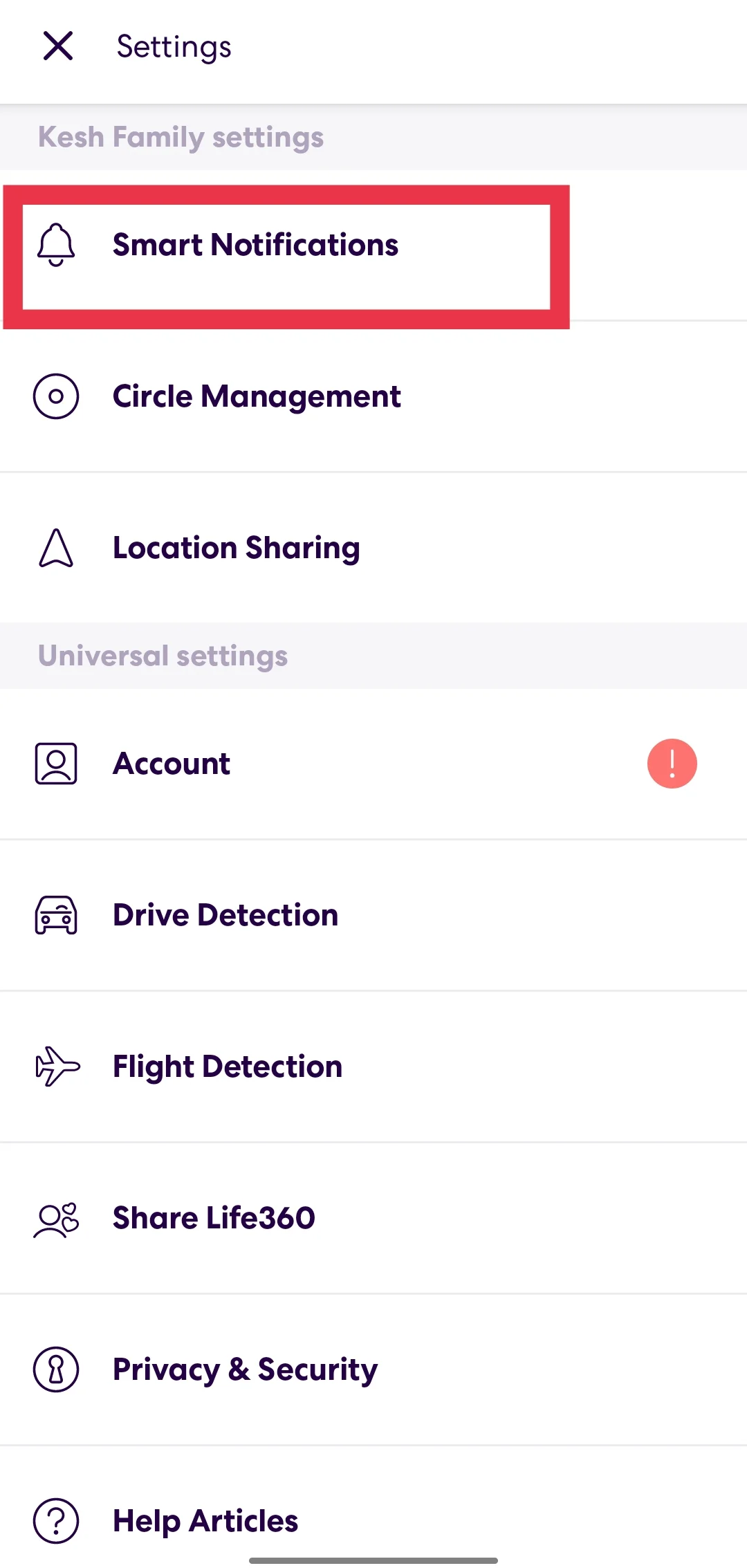 Smart Notifications on Life360