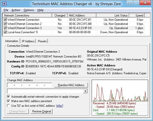 Technitium MAC Address Changer