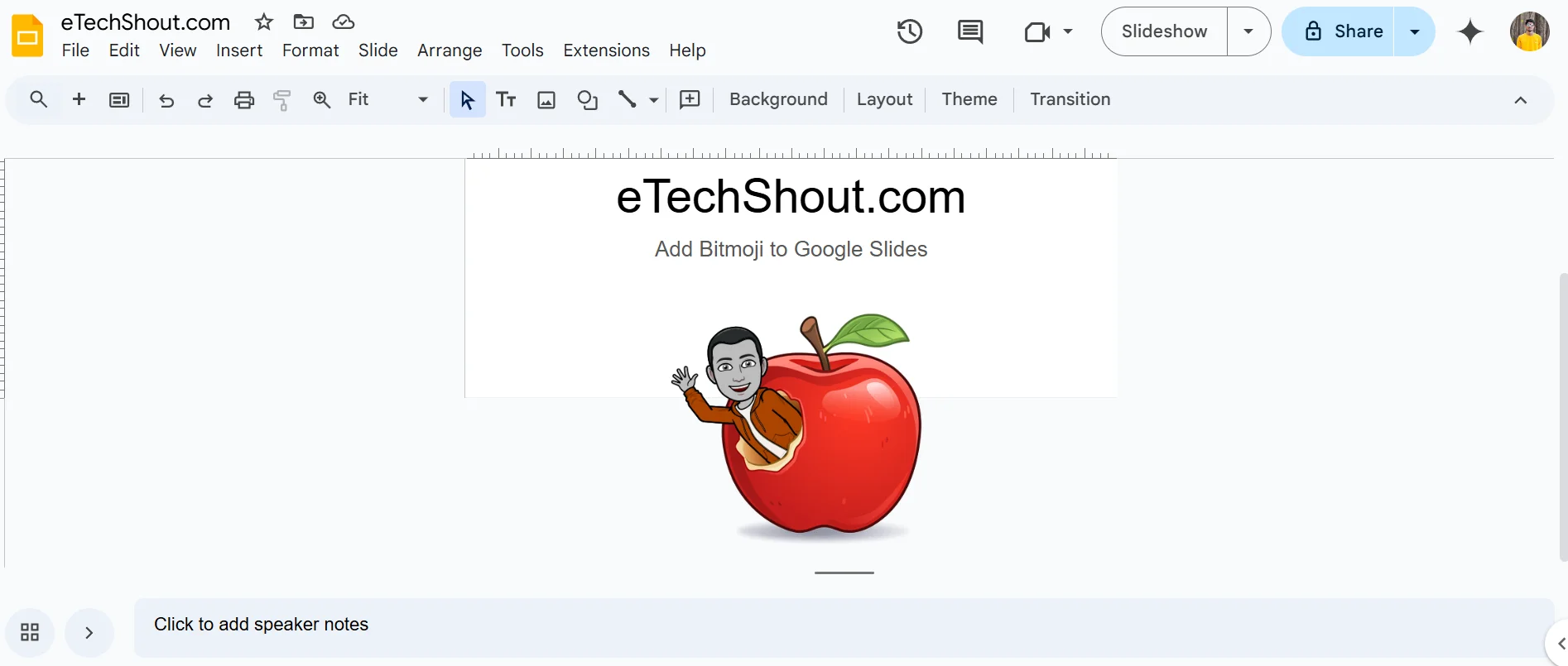 Bitmoji on Google Slides