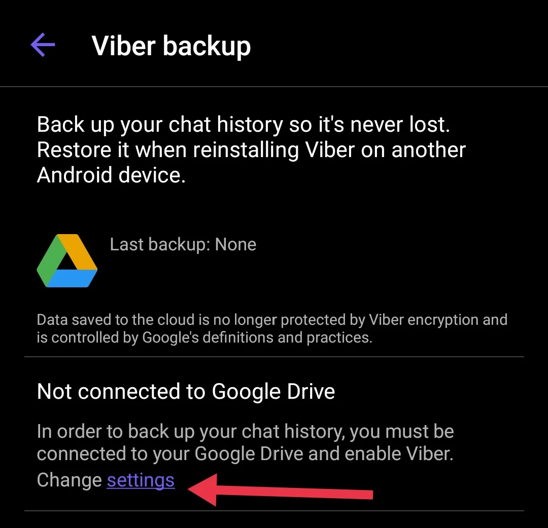 Connect Viber to Google Drive