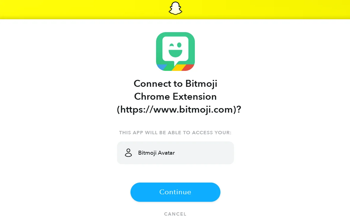 Connect to Bitmoji Chrome Extension