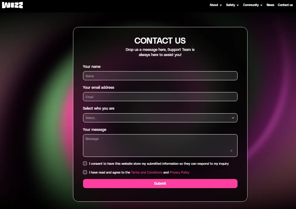 Contact Wizz Support