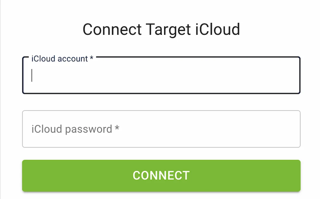 Enter iCloud credentials