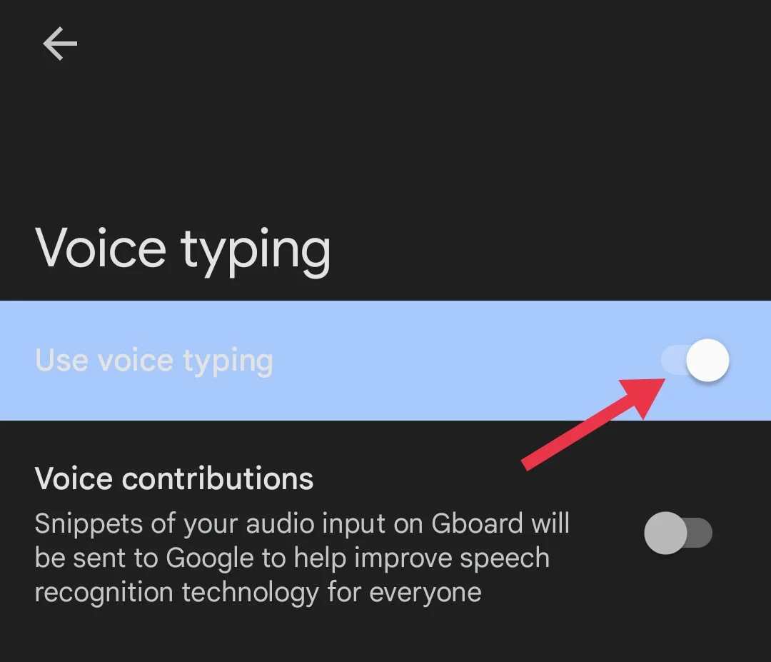 Use voice typing on Gboard