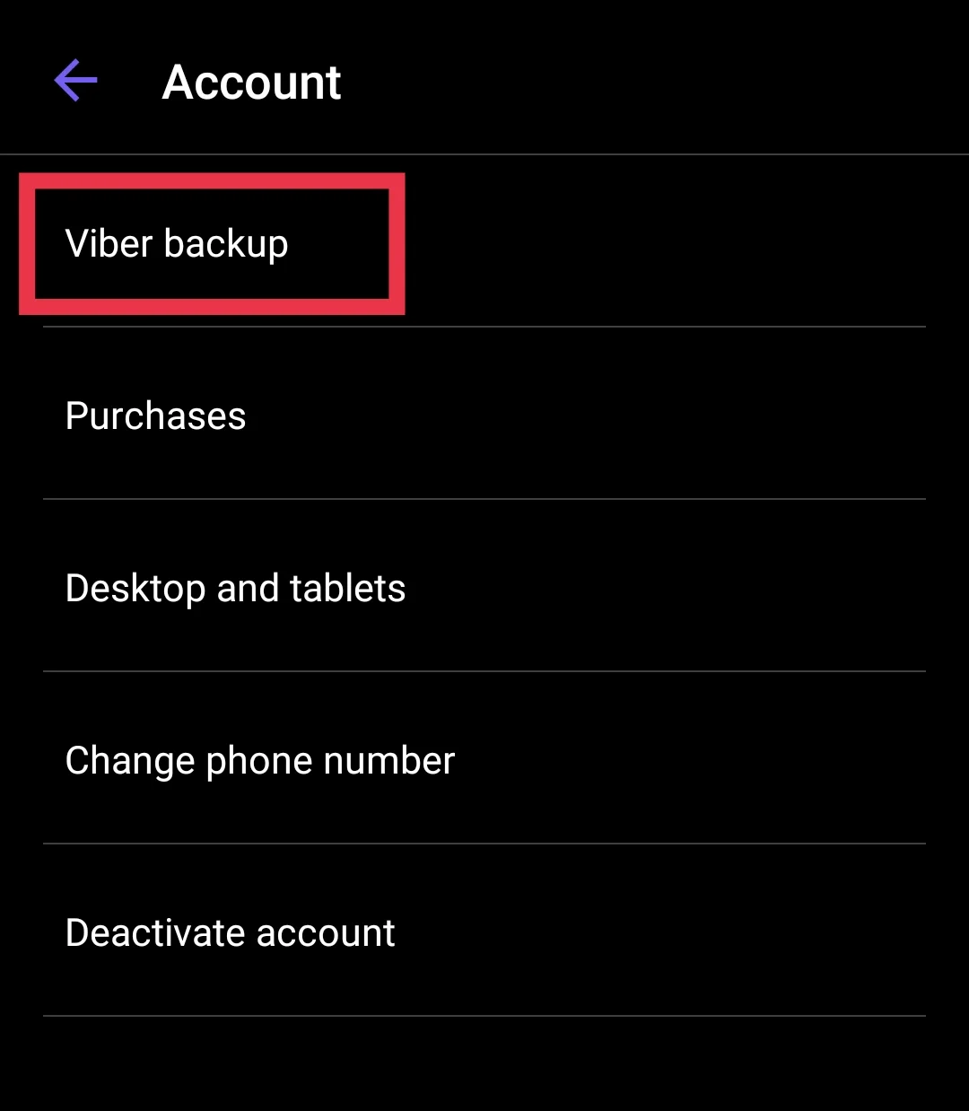 Viber backup