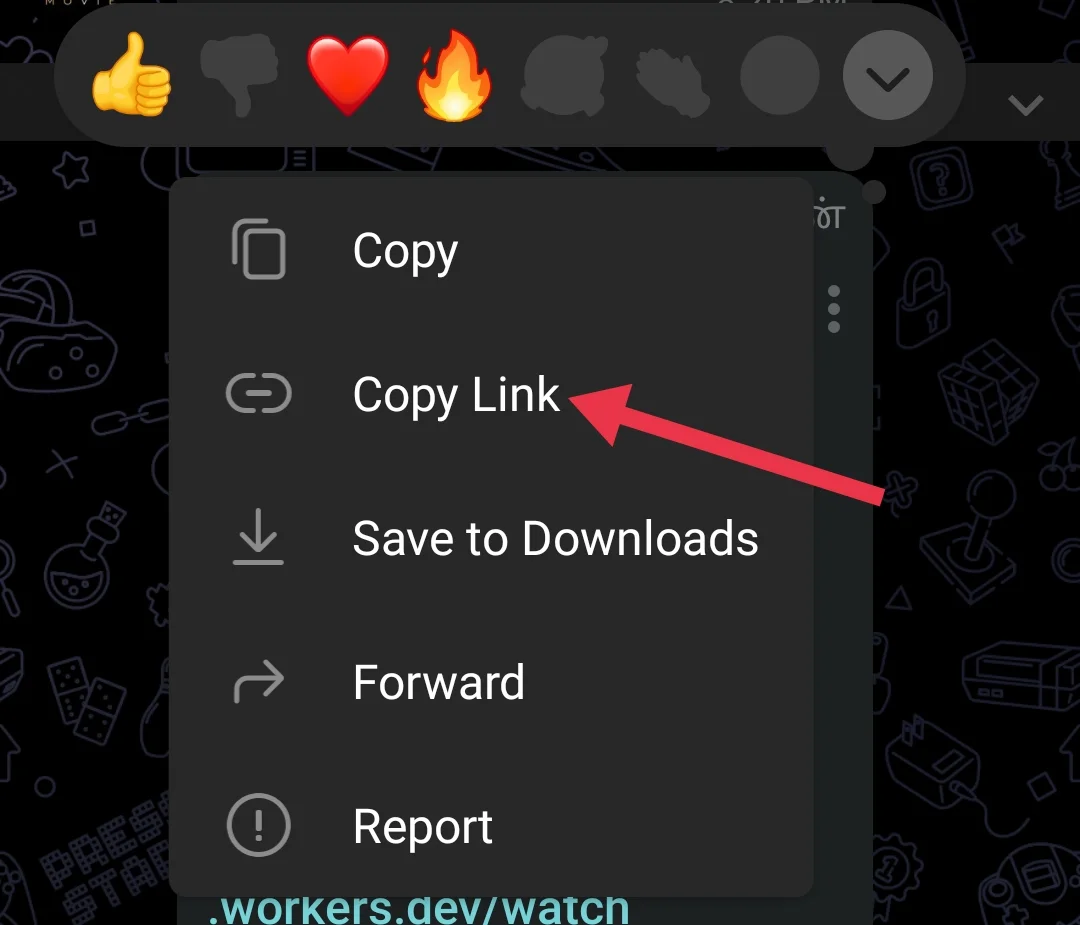 Copy Link button Telegram