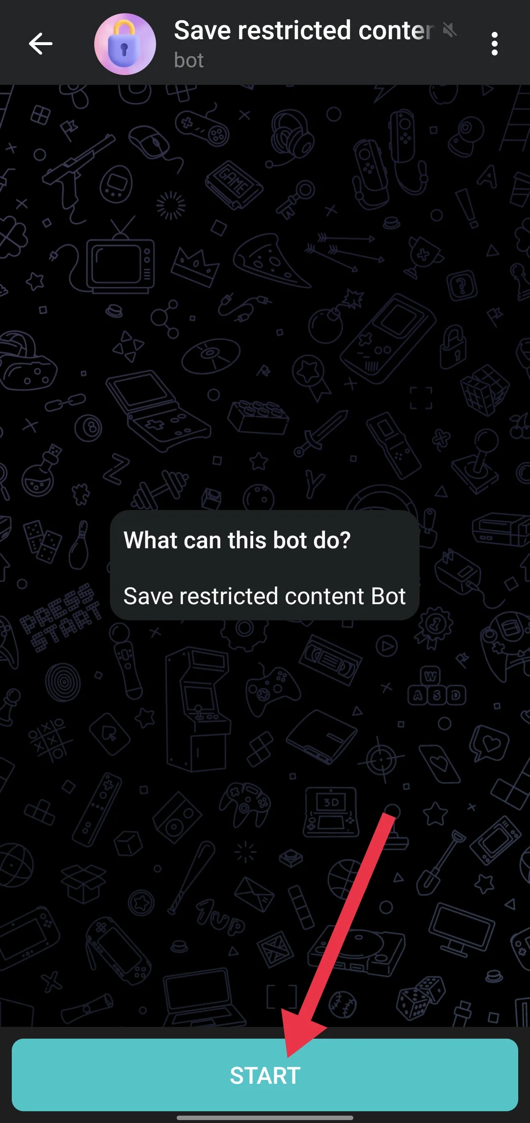 Start buton Save Restricted Content Bot Telegram