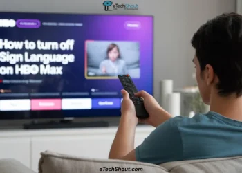 Step-by-step guide showing how to turn off the sign language interpreter on HBO Max using the audio and subtitle settings