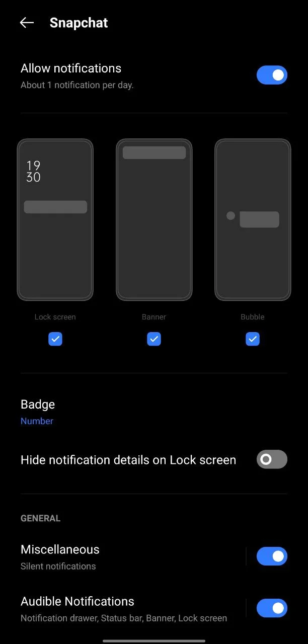 Open Snapchat app notification settings on Android and check sound options
