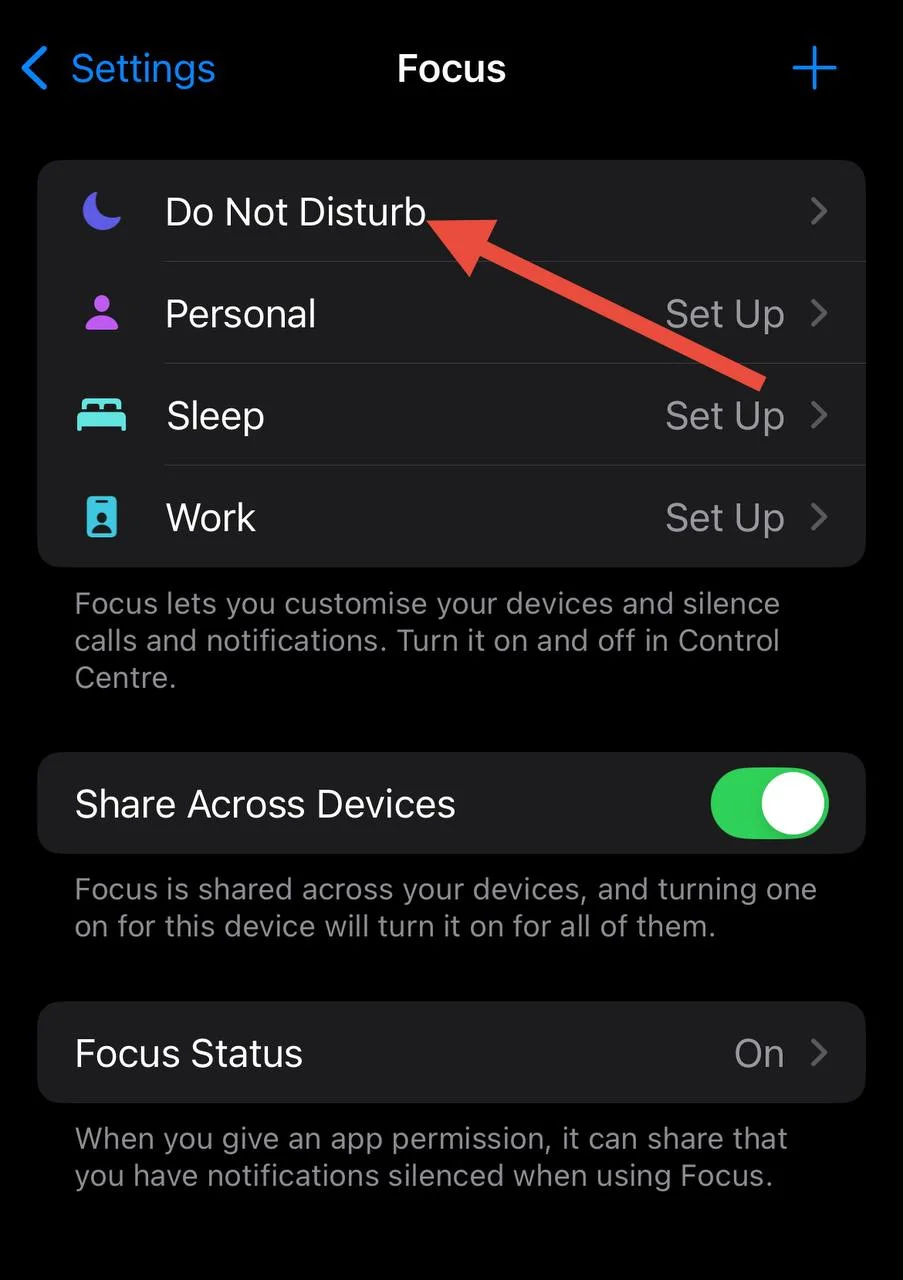 Turn off Do Not Disturb on iPhone