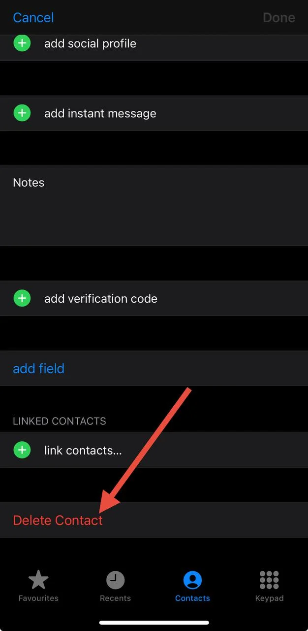 Delete a contact from Android contacts app