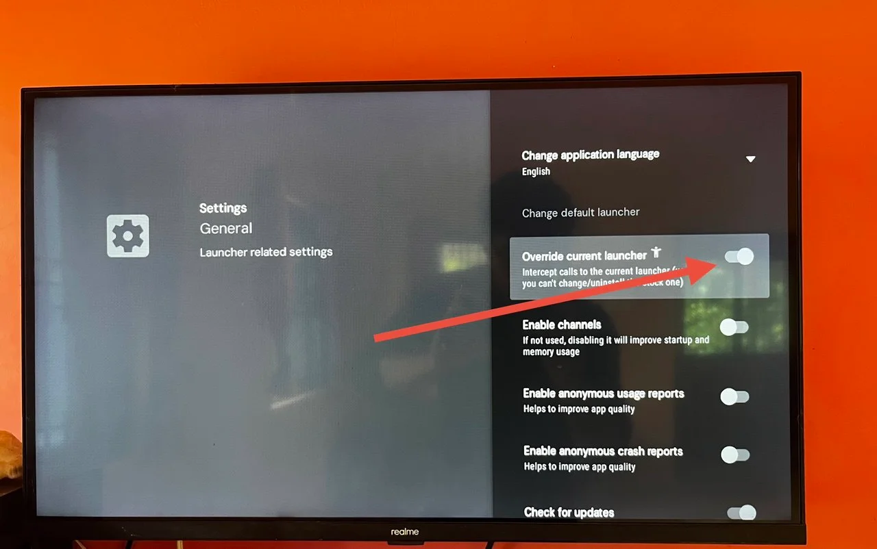 Enable the Override Current Launcher option inside Projectivy General settings