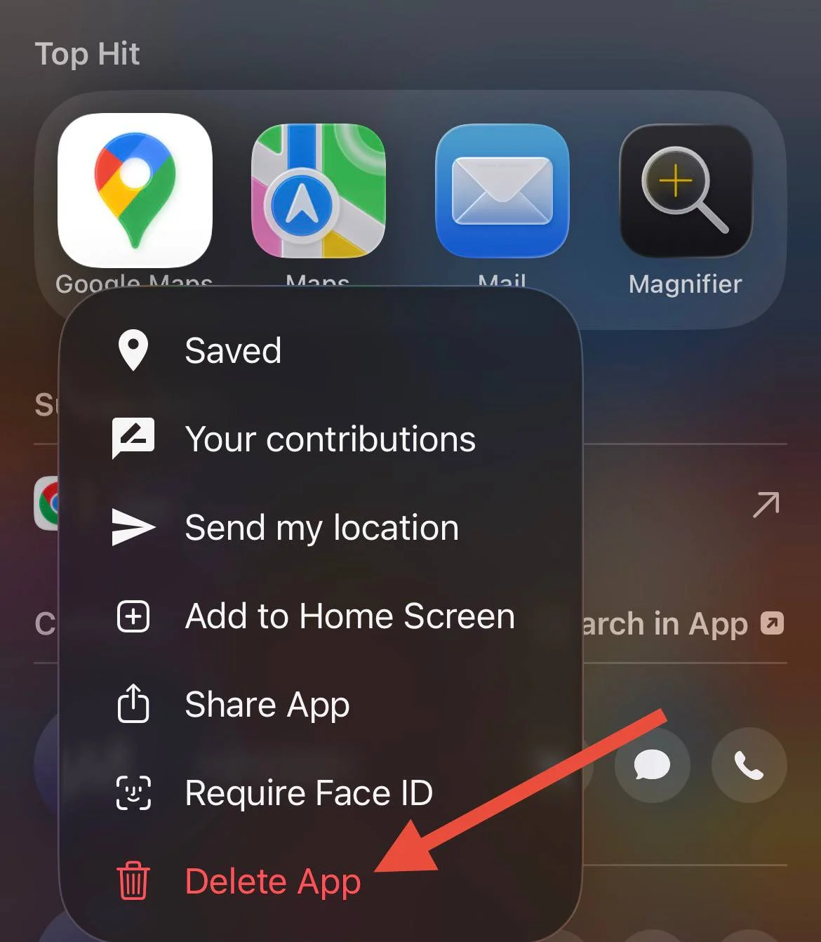Delete the Google Maps app from your iPhone