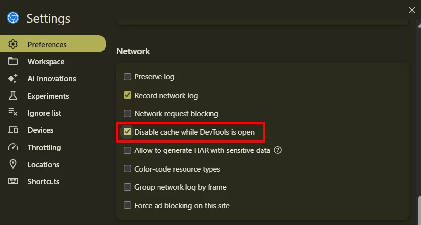 Check the disable cache option in Developer Tools