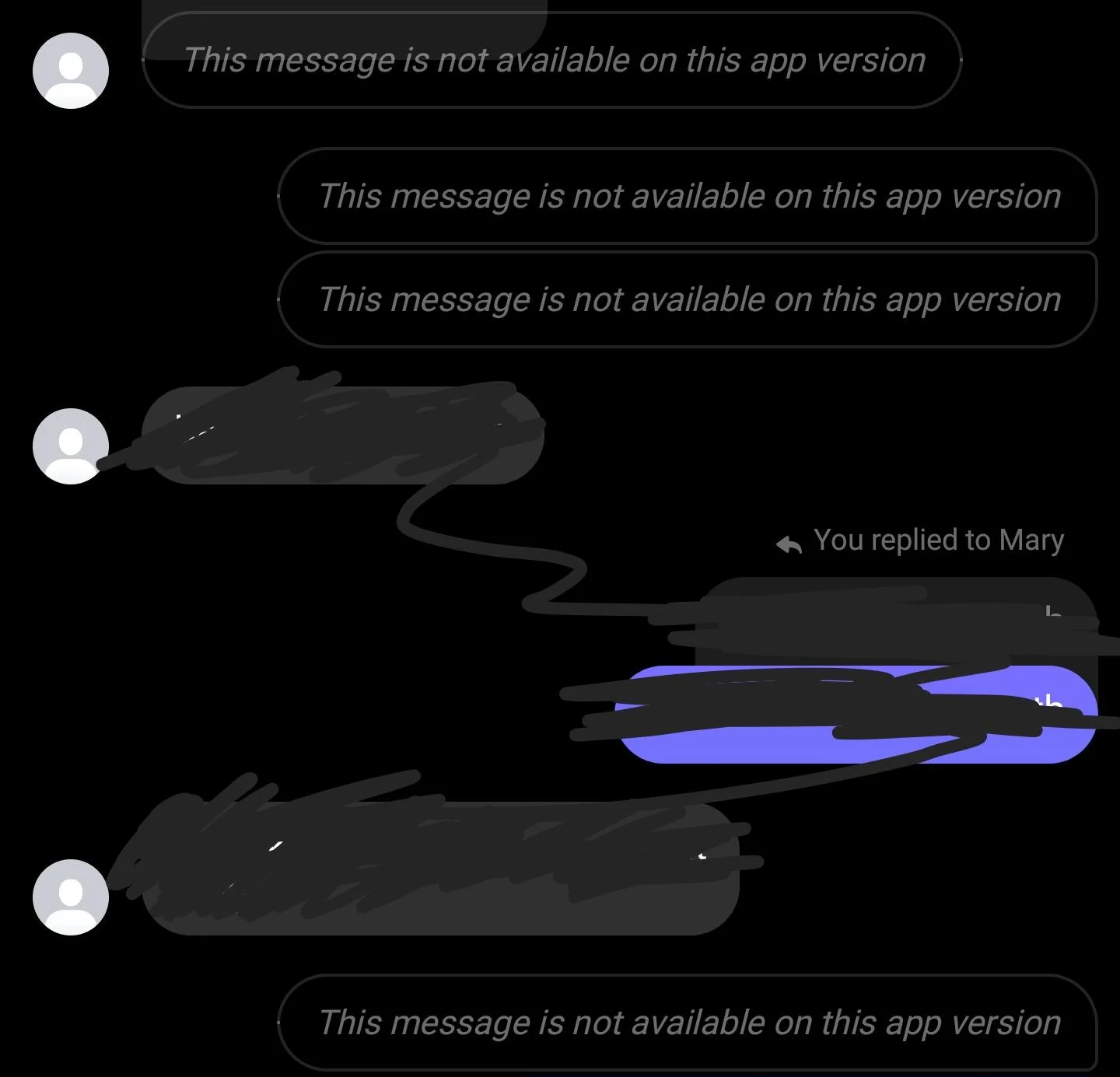Facebook Messenger error showing this message is not available on this app version on chat screen