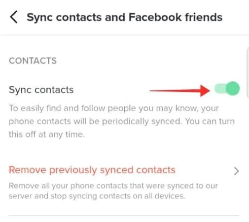 Turn on Sync contacts on TikTok to find saved numbers