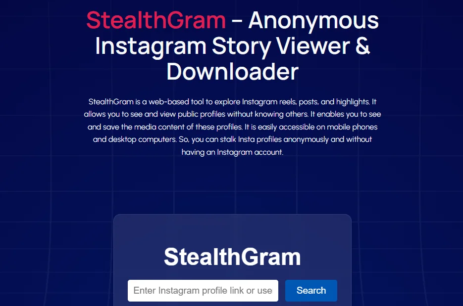 View Instagram stories anonymously with StealthGram without logging into your account