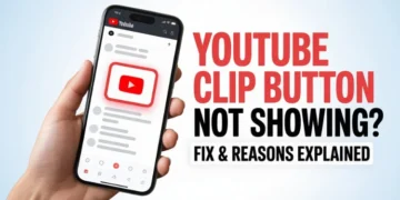 YouTube clip button not showing on video screen with highlighted area and guide text explaining the issue
